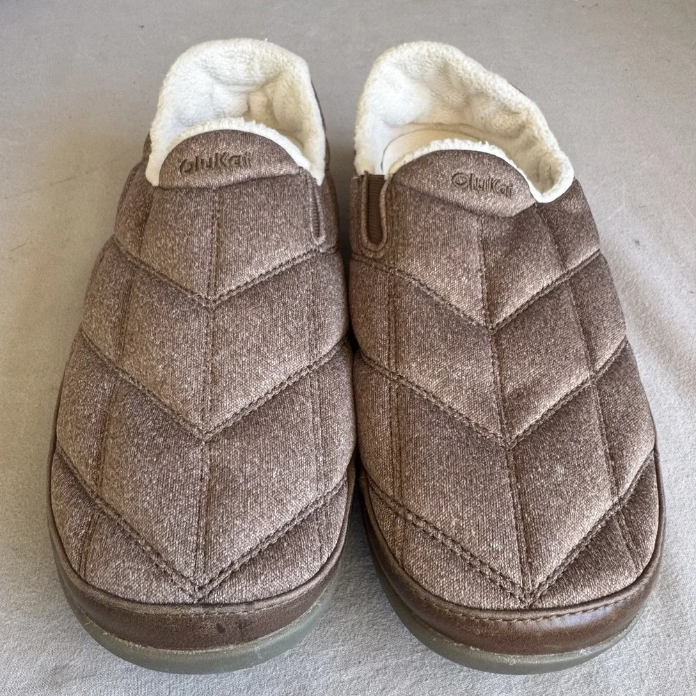 Size 11 - OLUKAI Puku'i Fleece Slippers Men's Toffee